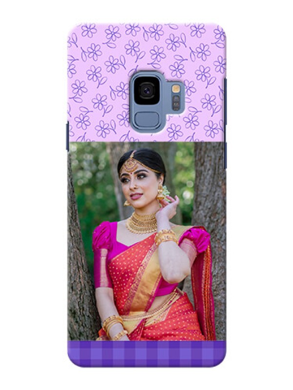 Custom Samsung Galaxy S9 Floral Design Purple Pattern Mobile Cover Design