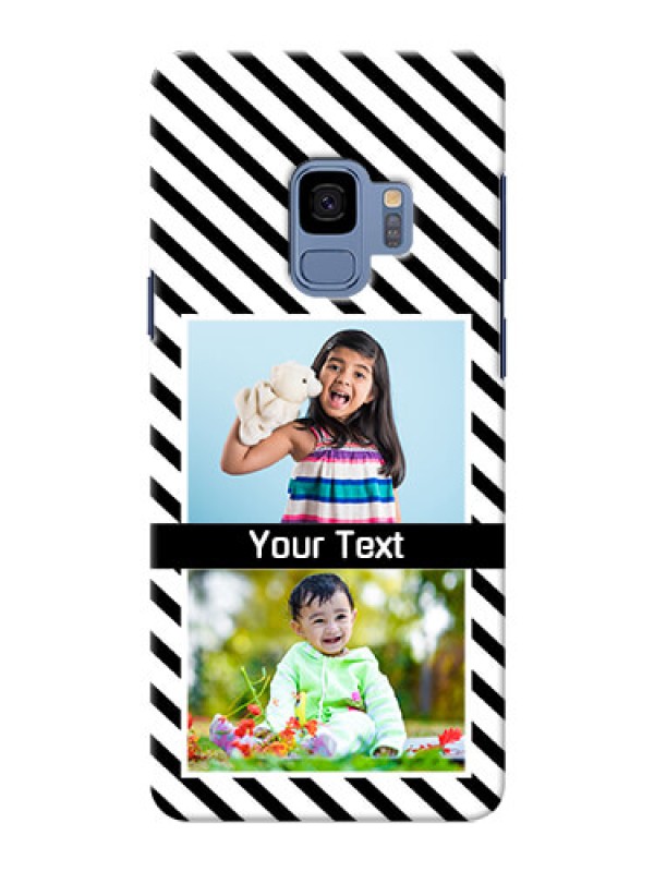 Custom Samsung Galaxy S9 2 image holder with black and white stripes Design