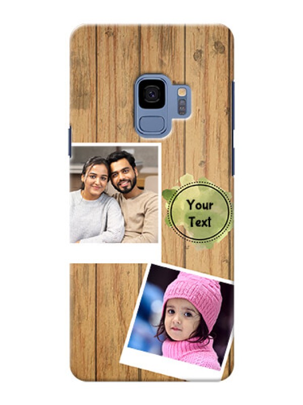 Custom Samsung Galaxy S9 3 image holder with wooden texture  Design