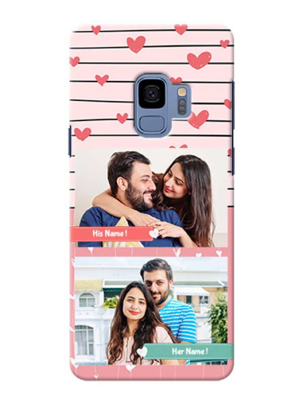 Custom Samsung Galaxy S9 2 image holder with hearts Design