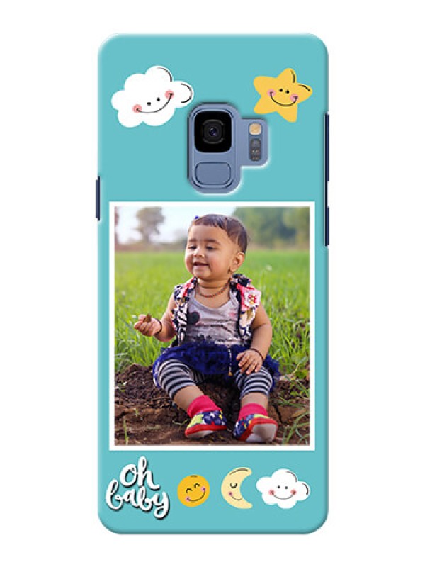 Custom Samsung Galaxy S9 kids frame with smileys and stars Design
