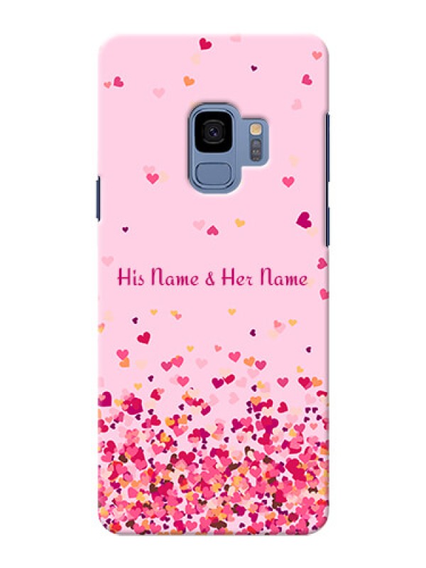 Custom Galaxy S9 Phone Back Covers: Floating Hearts Design