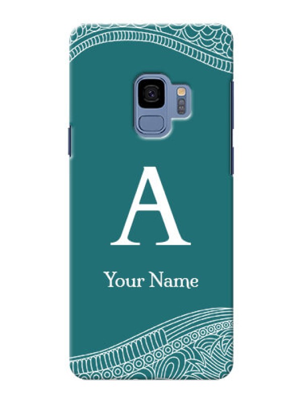 Custom Galaxy S9 Mobile Back Covers: line art pattern with custom name Design
