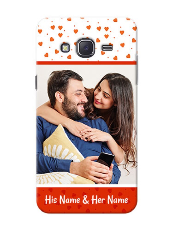 Custom Samsung J5 (2015) Orange Love Symbol Mobile Cover Design