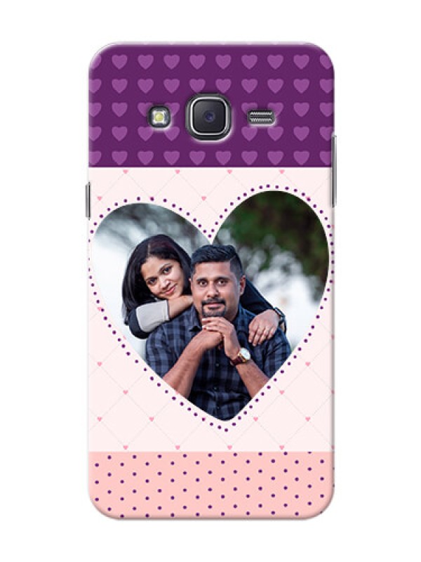 Custom Samsung J5 (2015) Violet Dots Love Shape Mobile Cover Design