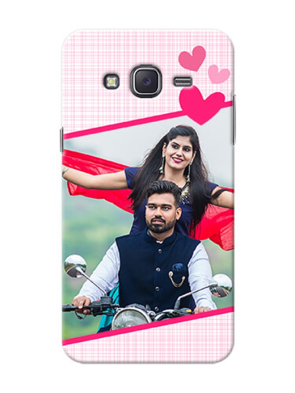 Custom Samsung J5 (2015) Pink Design With Pattern Mobile Cover Design