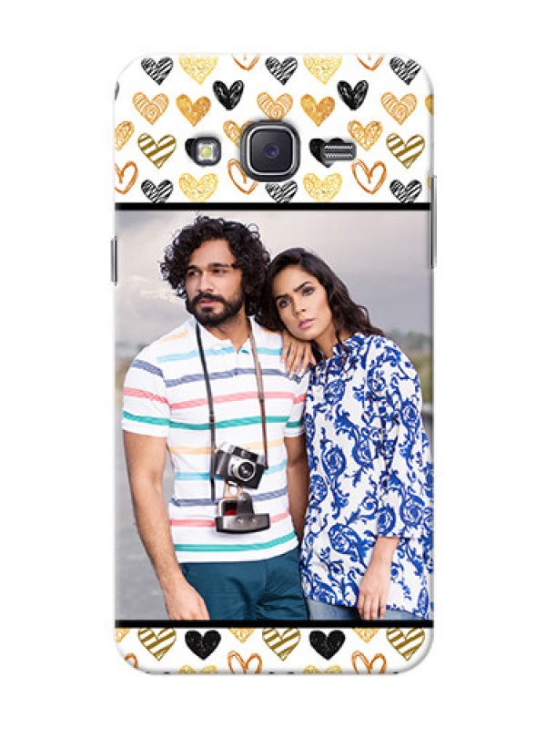 Custom Samsung J5 (2015) Colourful Love Symbols Mobile Cover Design