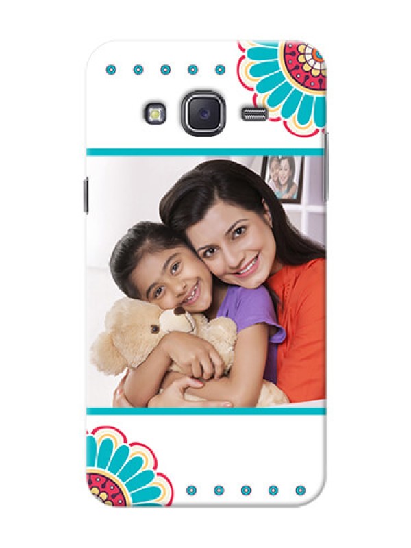 Custom Samsung J5 (2015) Colourful Flowers Mobile Cover Design