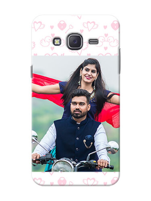 Custom Samsung J5 (2015) Flying Hearts Mobile Back Cover Design