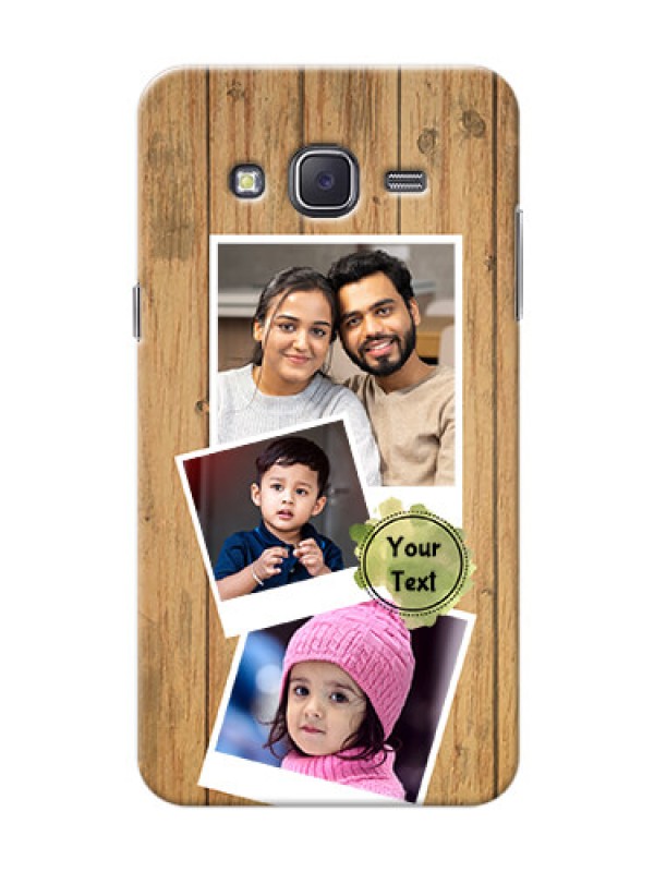 Custom Samsung J5 (2015) 3 image holder with wooden texture  Design