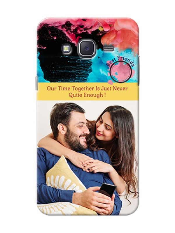 Custom Samsung J5 (2015) best friends quote with acrylic painting Design