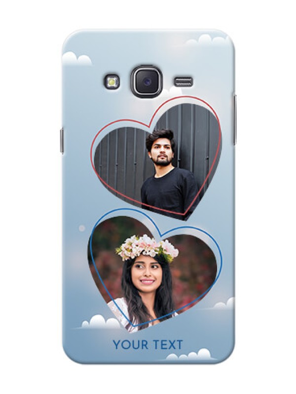 Custom Samsung J5 (2015) couple heart frames with sky backdrop Design