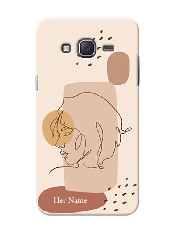 Custom Galaxy J5 (2015) Custom Phone Covers: Calm Woman line art Design