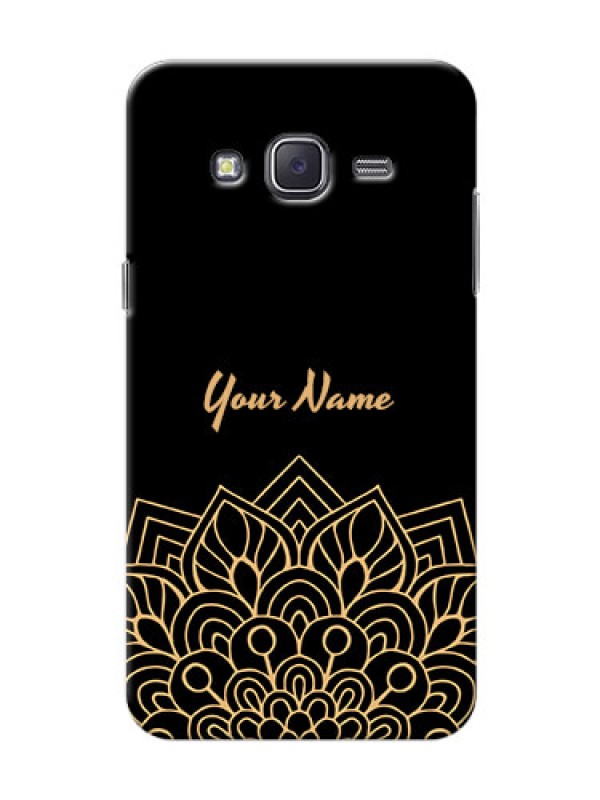 Custom Galaxy J5 (2015) Back Covers: Golden mandala Design