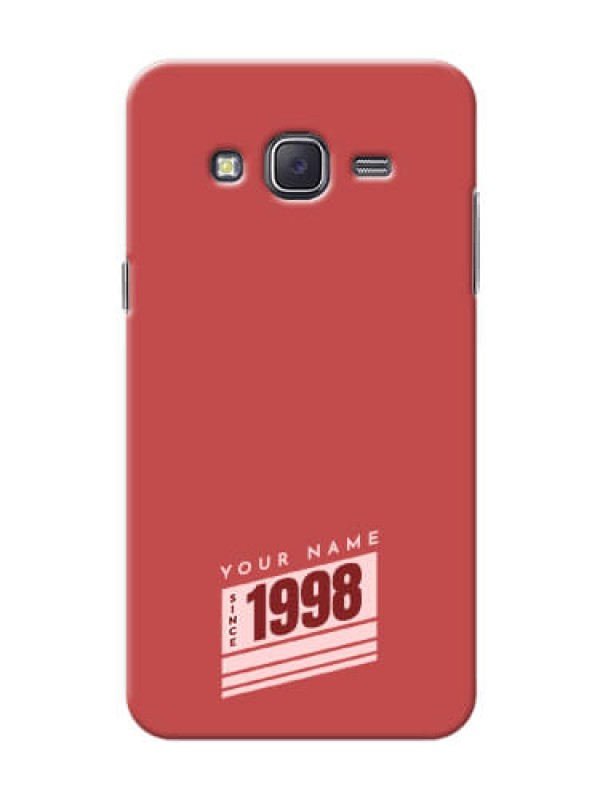Custom Galaxy J5 (2015) Phone Back Covers: Red custom year of birth Design
