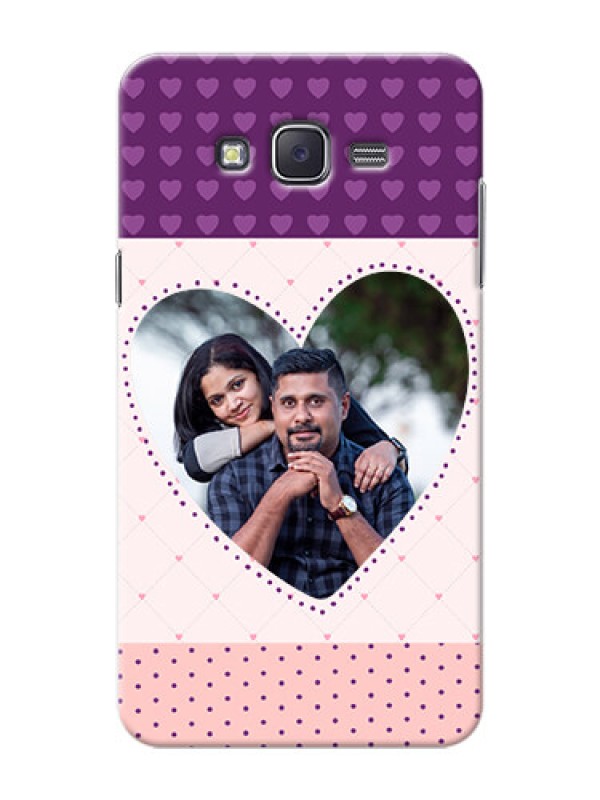 Custom Samsung J7 (2015)  Violet Dots Love Shape Mobile Cover Design