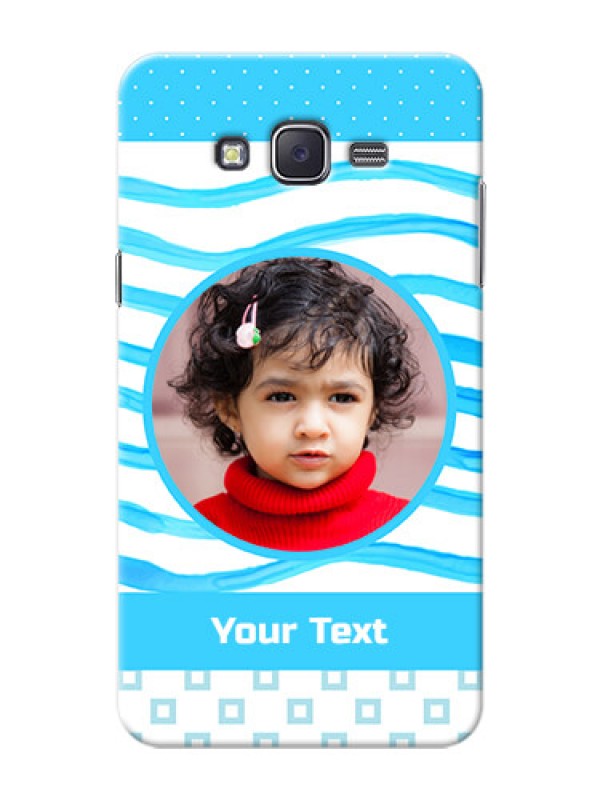 Custom Samsung J7 (2015)  Simple Blue Design Mobile Case Design