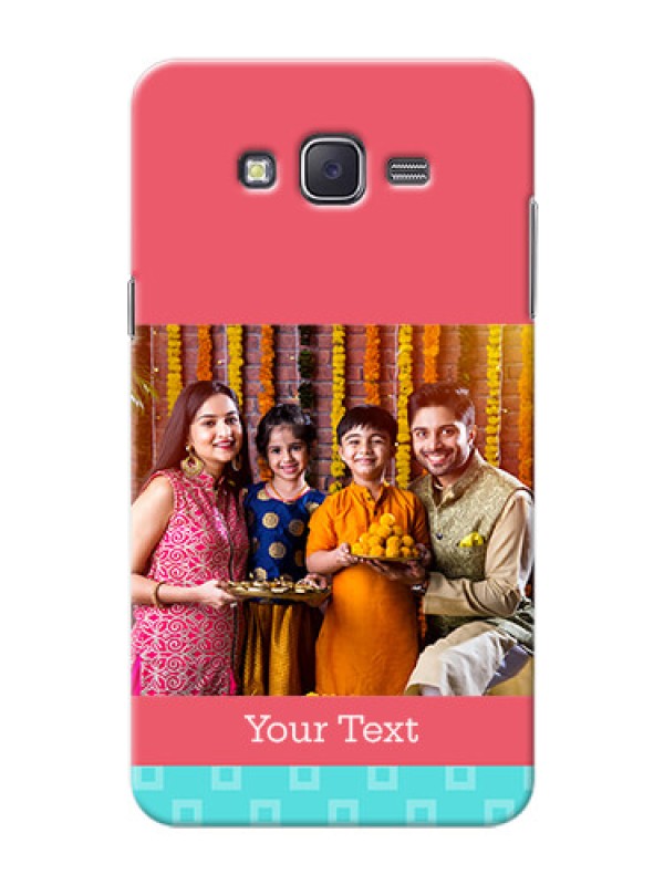 Custom Samsung J7 (2015)  Pink And Blue Pattern Mobile Case Design