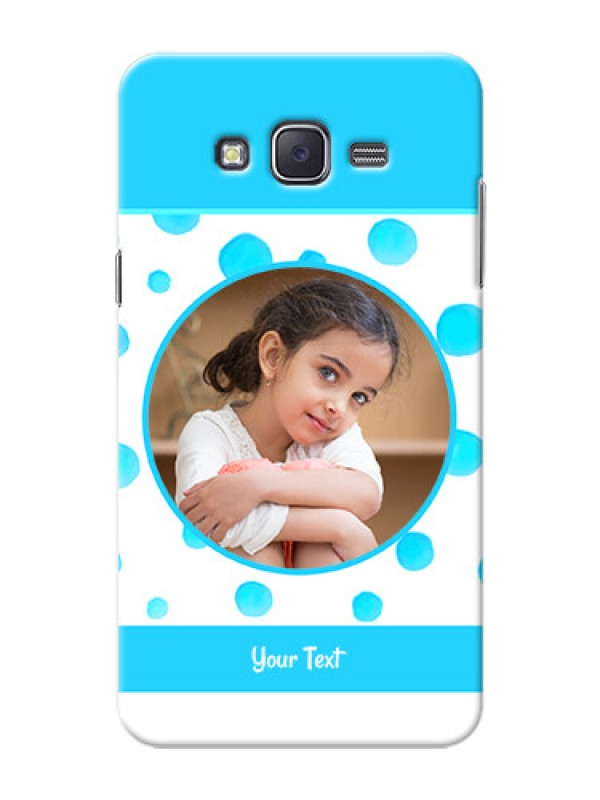 Custom Samsung J7 (2015)  Blue Bubbles Pattern Mobile Cover Design