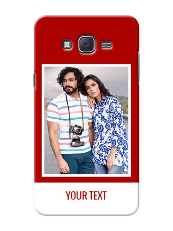 Custom Samsung J7 (2015)  Simple Red Colour Mobile Cover  Design