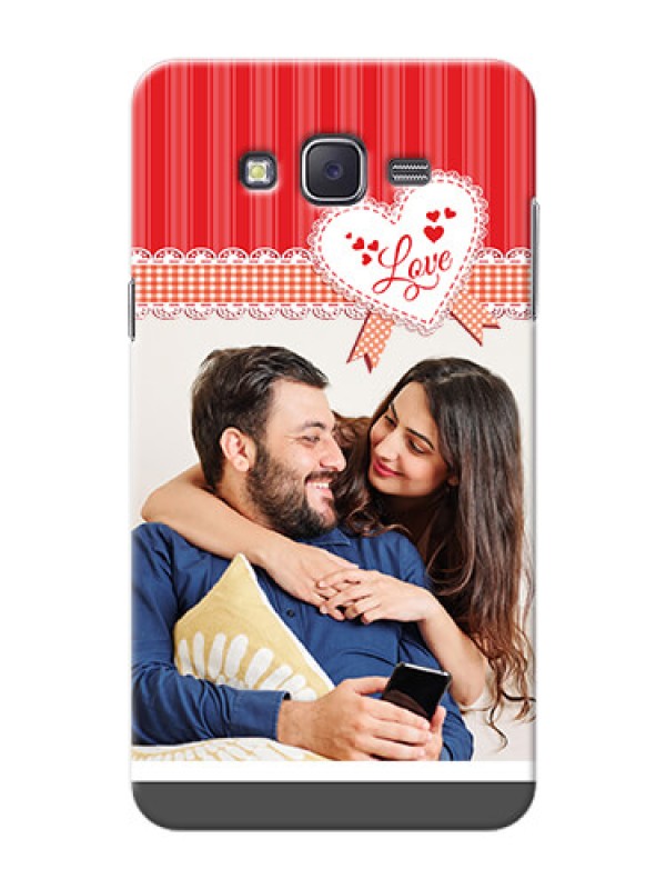 Custom Samsung J7 (2015)  Red Pattern Mobile Cover Design
