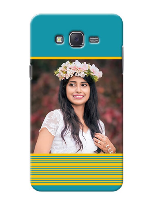Custom Samsung J7 (2015)  Yellow And Blue Pattern Mobile Case Design