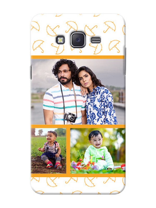 Custom Samsung J7 (2015)  Yellow Pattern Mobile Back Cover Design