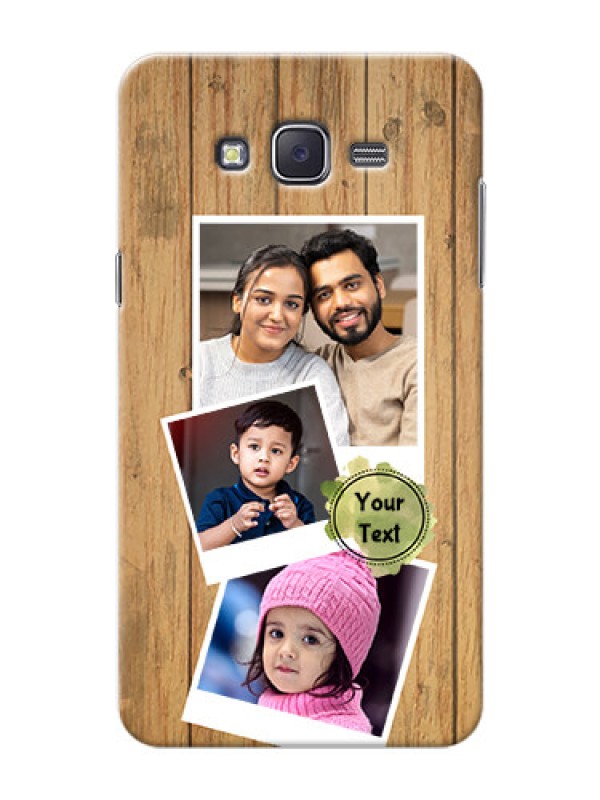 Custom Samsung J7 (2015)  3 image holder with wooden texture  Design