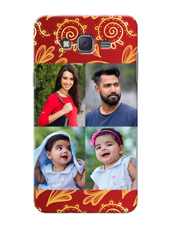 Custom Samsung J7 (2015)  4 image holder with mandala traditional background Design