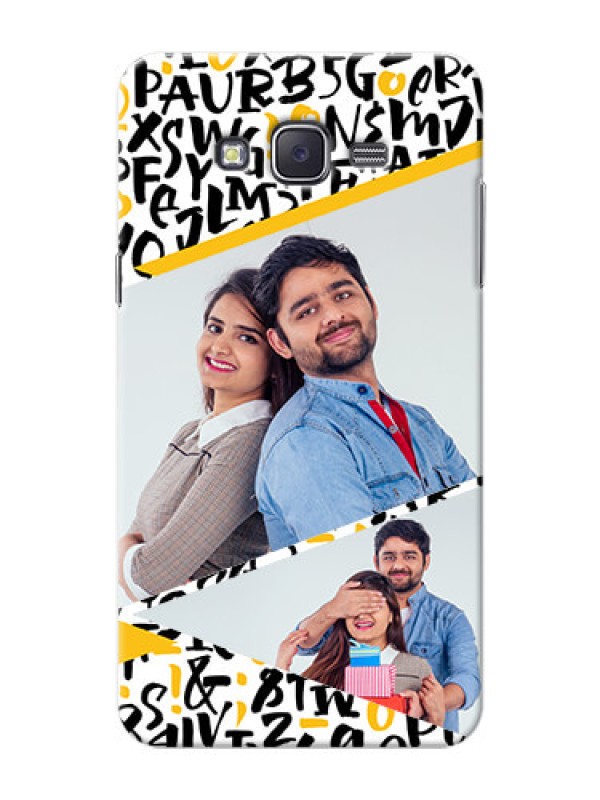 Custom Samsung J7 (2015)  2 image holder with letters pattern  Design