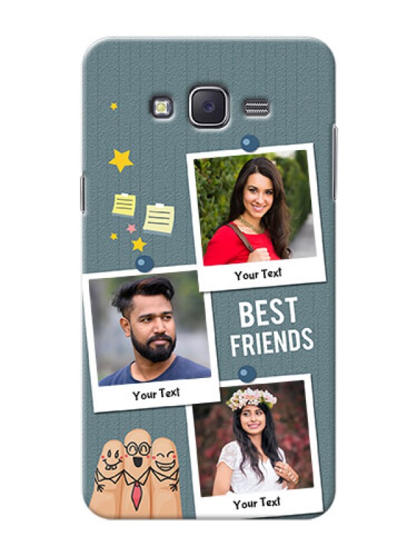 Custom Samsung J7 (2015)  3 image holder with sticky frames and friendship day wishes Design