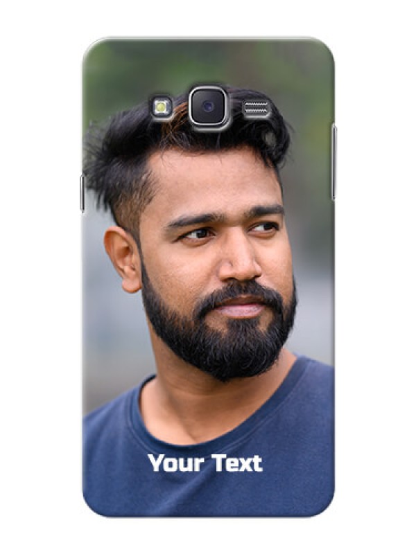 Custom Galaxy J7 (2015) Mobile Cover: Photo with Text