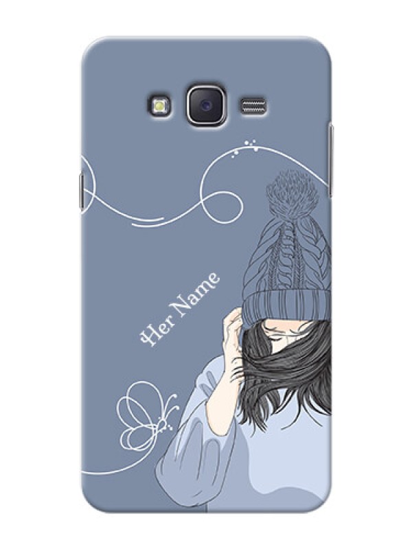 Custom Galaxy J7 (2015) Custom Mobile Case with Girl in winter outfit Design