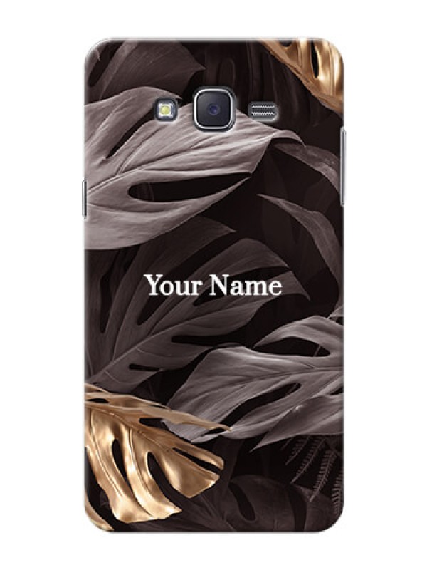 Custom Galaxy J7 (2015) Mobile Back Covers: Wild Leaves digital paint Design