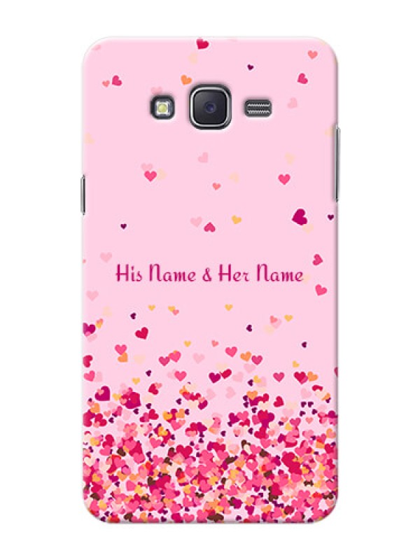 Custom Galaxy J7 (2015) Phone Back Covers: Floating Hearts Design