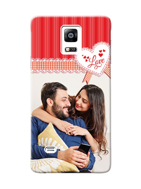 Custom samsung Note4 (2015) Red Pattern Mobile Cover Design
