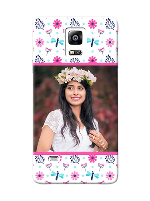 Custom samsung Note4 (2015) Colourful Flowers Mobile Cover Design