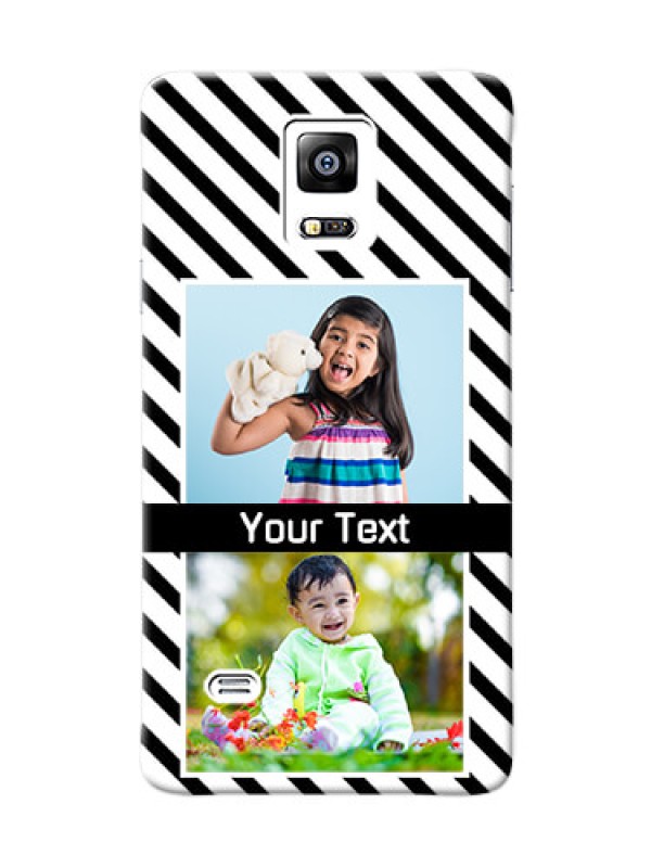 Custom samsung Note4 (2015) 2 image holder with black and white stripes Design