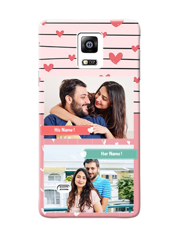 Custom samsung Note4 (2015) 2 image holder with hearts Design