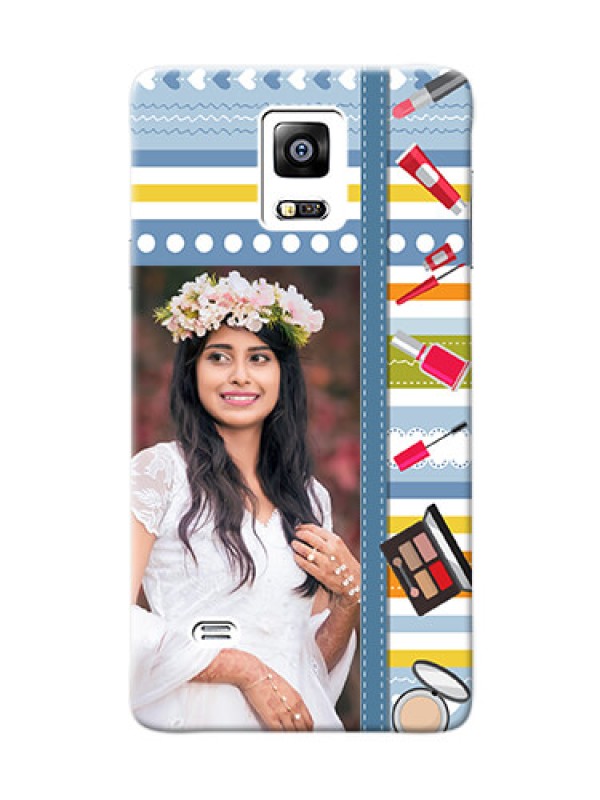 Custom samsung Note4 (2015) hand drawn backdrop with makeup icons Design