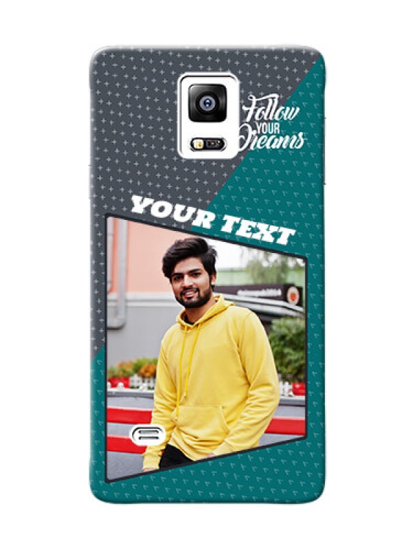Custom samsung Note4 (2015) 2 colour background with different patterns and dreams quote Design