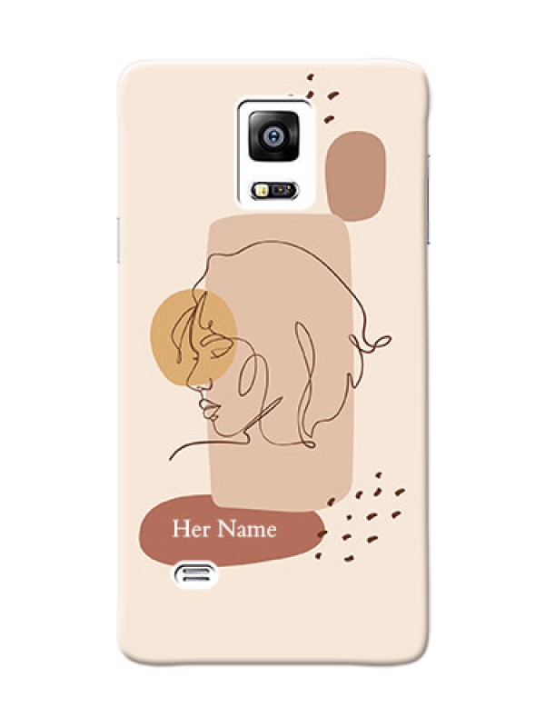 Custom Galaxy Note4 (2015) Custom Phone Covers: Calm Woman line art Design