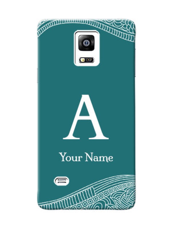 Custom Galaxy Note4 (2015) Mobile Back Covers: line art pattern with custom name Design