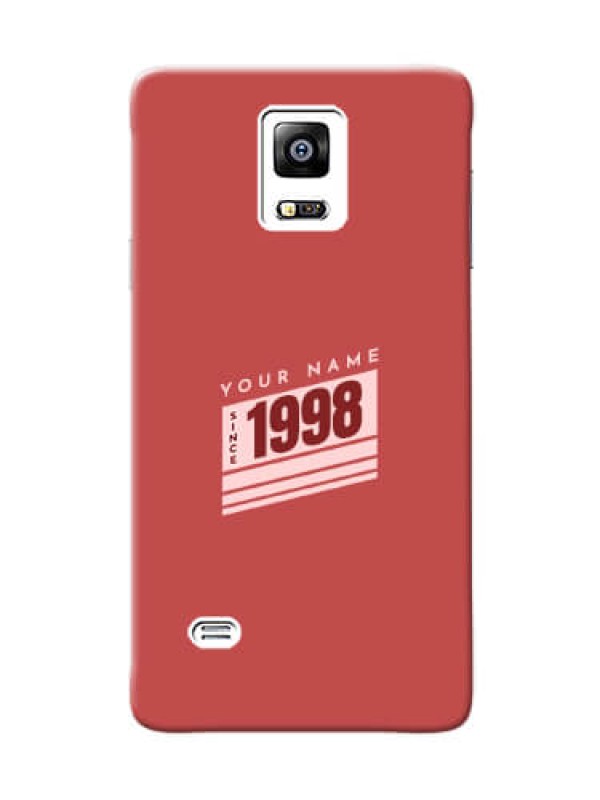 Custom Galaxy Note4 (2015) Phone Back Covers: Red custom year of birth Design