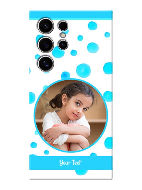 Custom Galaxy S24 Ultra 5G Custom Phone Covers: Blue Bubbles Pattern Design