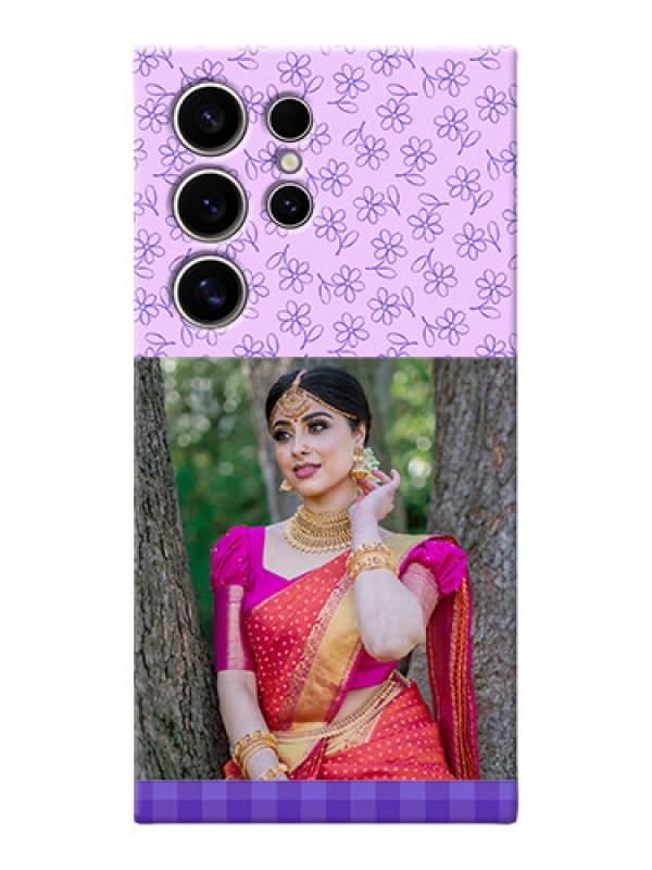 Custom Galaxy S24 Ultra 5G Mobile Cases: Purple Floral Design