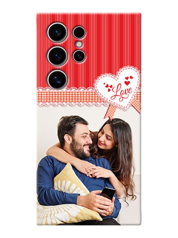 Custom Galaxy S24 Ultra 5G phone cases online: Red Love Pattern Design