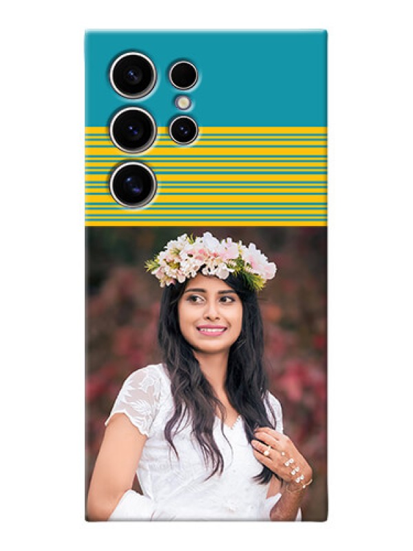 Custom Galaxy S24 Ultra 5G personalized phone covers: Yellow & Blue Design