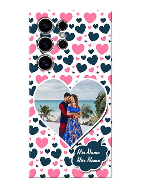 Custom Galaxy S24 Ultra 5G Mobile Covers Online: Pink & Blue Heart Design