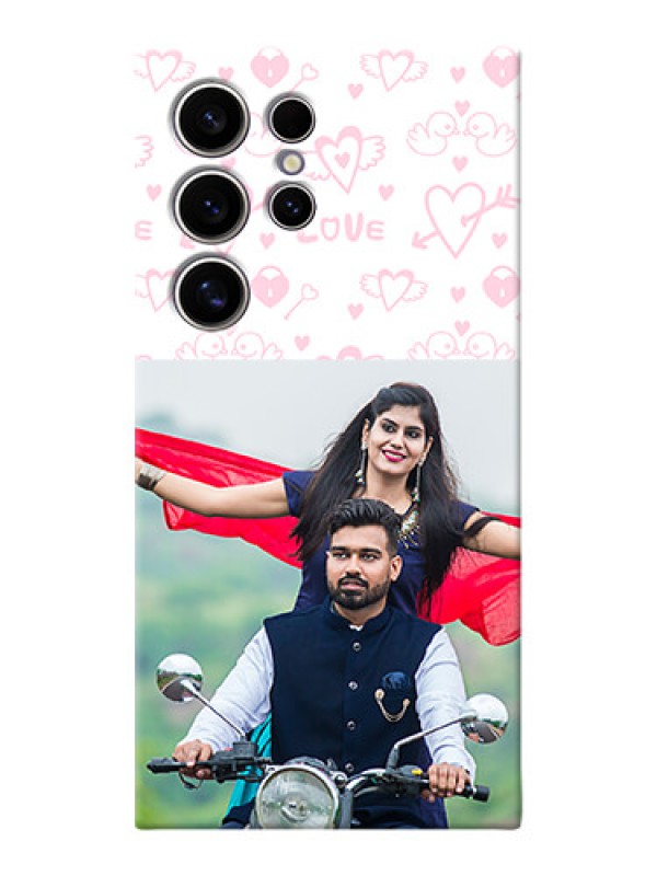 Custom Galaxy S24 Ultra 5G personalized phone covers: Pink Flying Heart Design